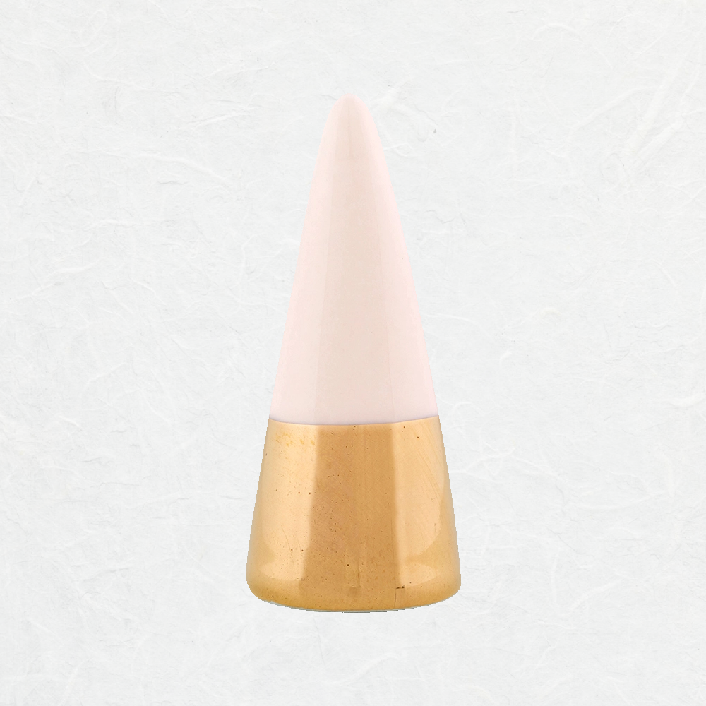 Ceramic-Pink-and-Gold-Ring-Cone