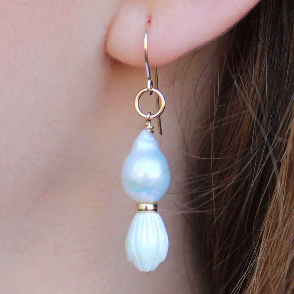 asymmetrical-pikake-and-pearl-earrings