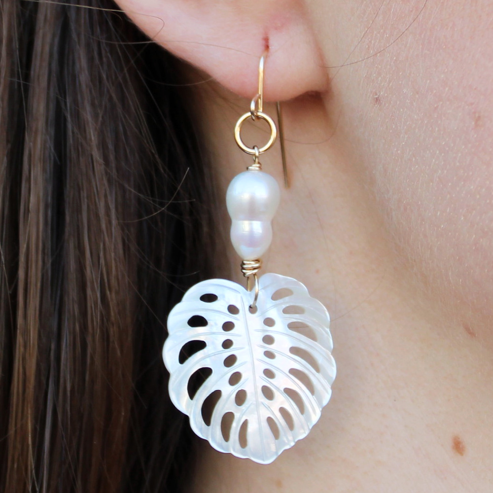 monstera-and-pearl-earrings