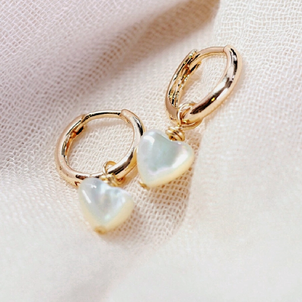 mother-of-pearl-heart-charm-and-gold-huggie-hoop-earrings