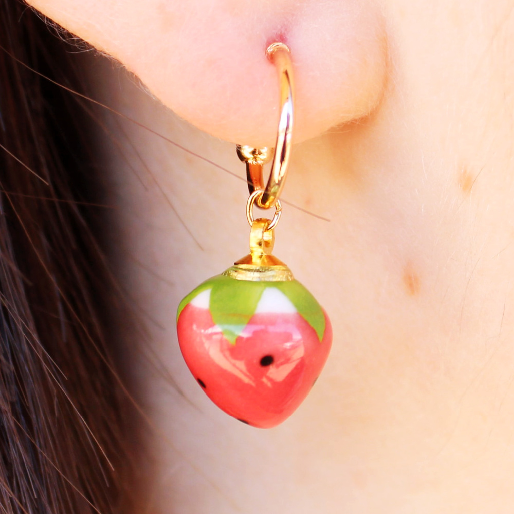 Strawberry-Hoop-Earrings-Model-shot-Jill-Makes