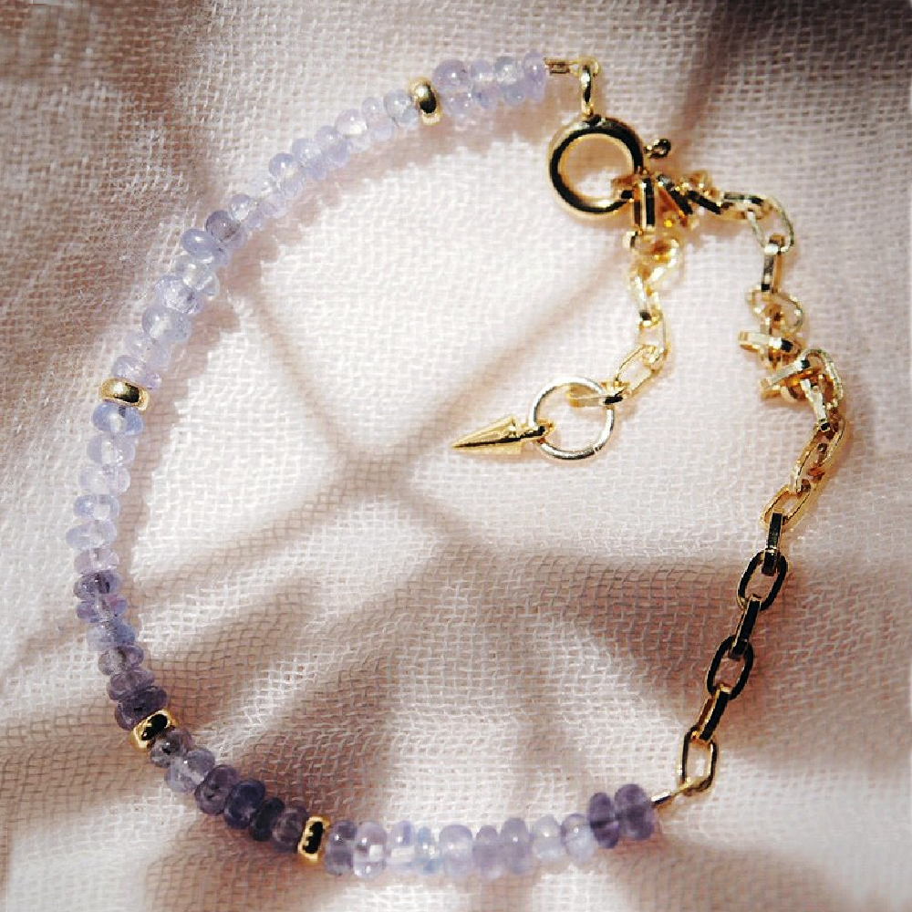 tanzanite-and-gold-chain-bracelet