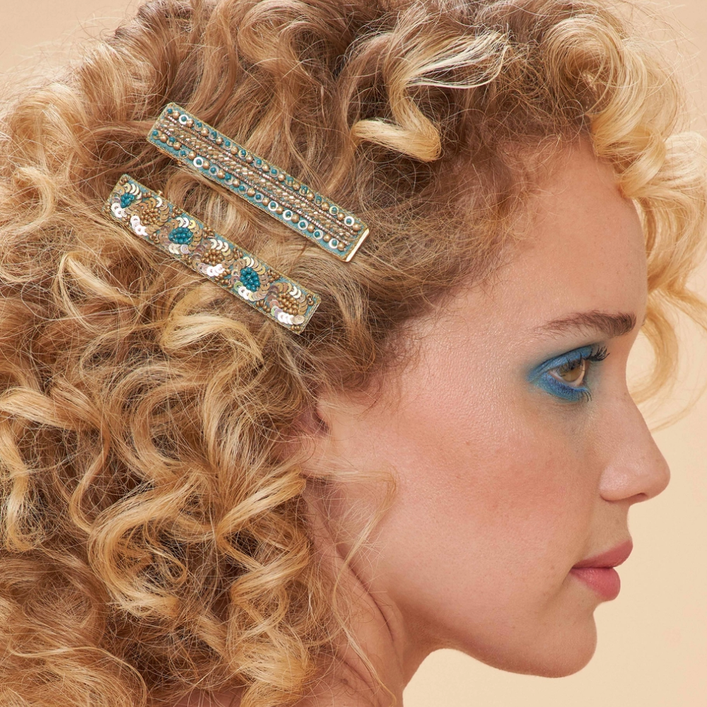 Teal-Jeweled-Hair-Clips