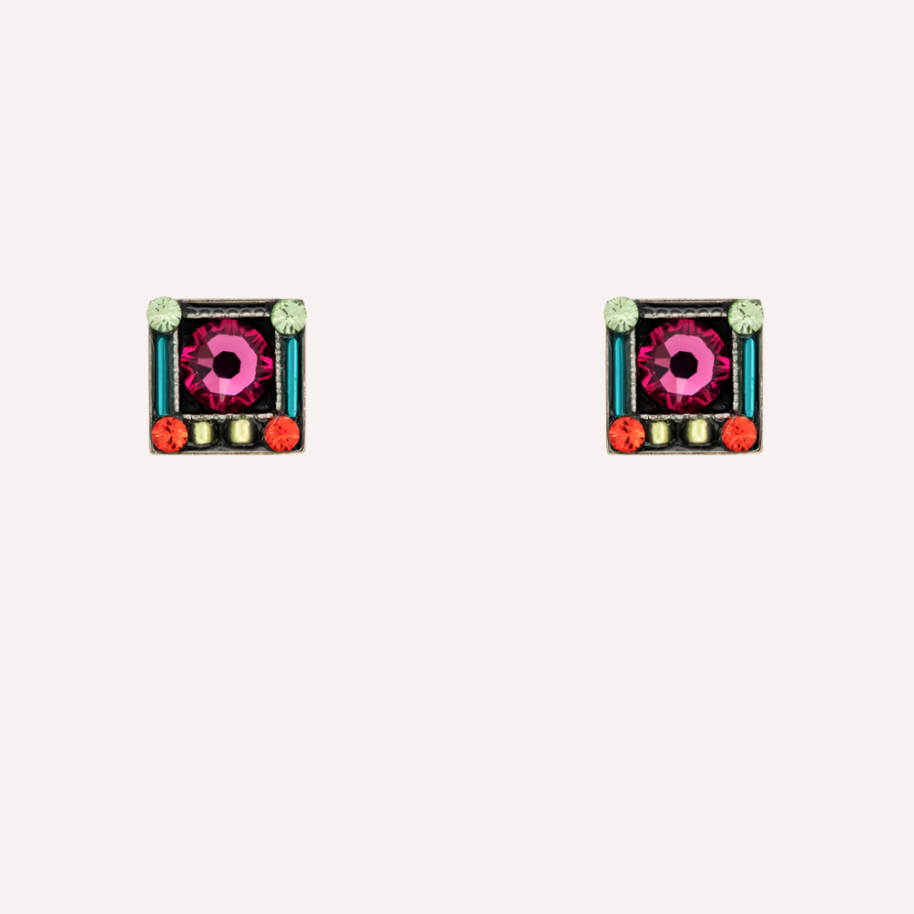 colorful-square-stud-earrings