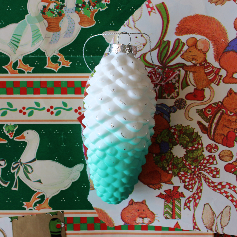 frosted-neon-pinecone-ornaments