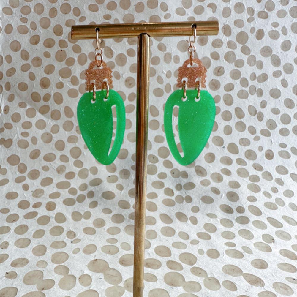 green-vintage-christmas-lights-earrings