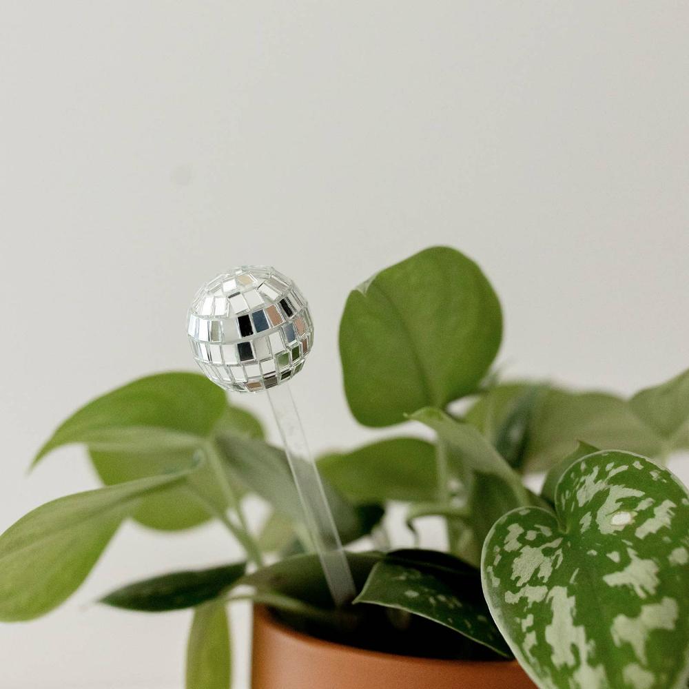 mini-disco-ball-plant-stake