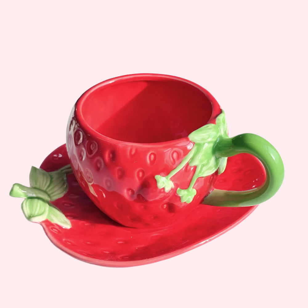 strawberry-cup-saucer-set