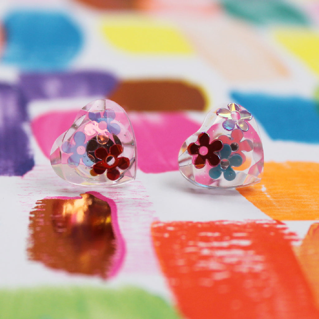 Peggy Earrings | Flower Power Heart Earrings - Coco's Musings 