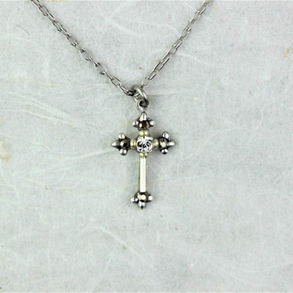 Firefly-Dainty-Crystal-Cross-Necklace