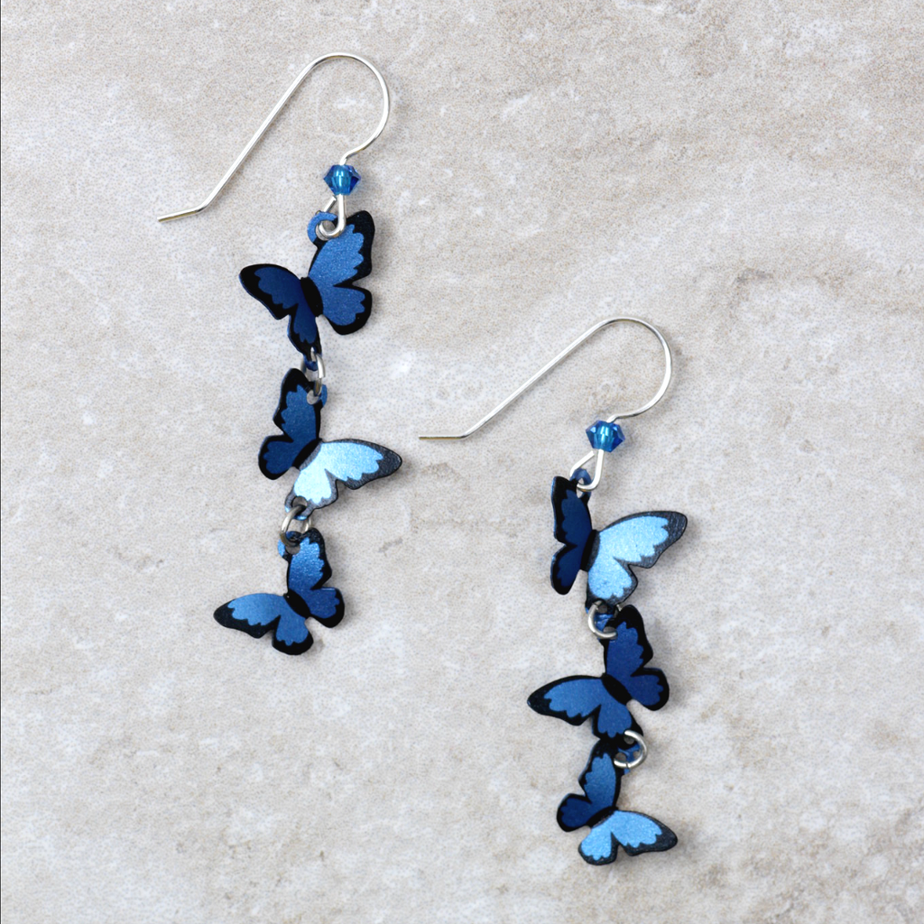 Blue Morpho Kaleidoscope Butterfly Earrings - Coco and Duckie 