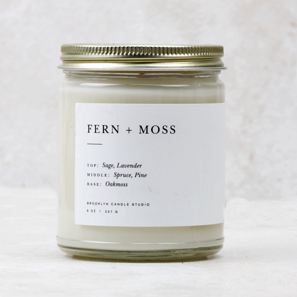 Minimalist Glass Candle | Fern + Moss - Coco and Duckie 