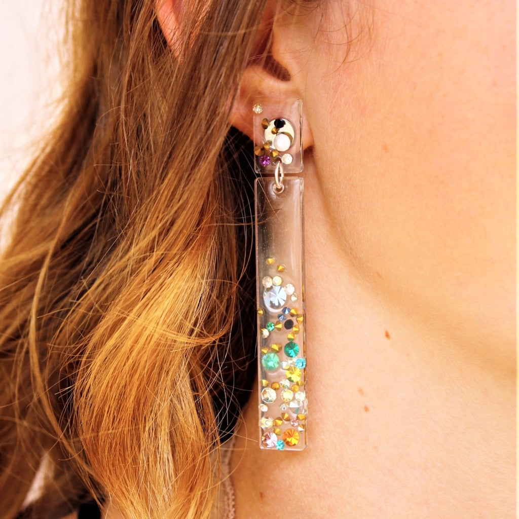 Olivia  Vintage Rhinestone Earrings - Coco and Duckie 